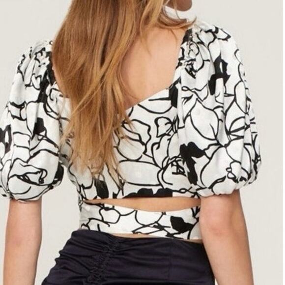 Ronny Kobo Zano Top in Floral Noir Print Size Small - Picture 2 of 5